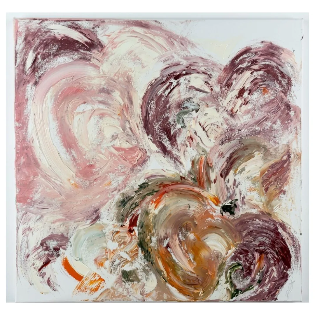 Petals in Orbit, abstract painting by Nina Mileva