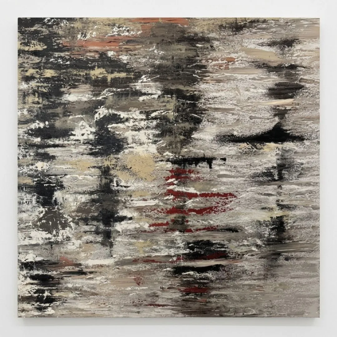 Low Tide, Silver Light, abstract painting by Nina Mileva