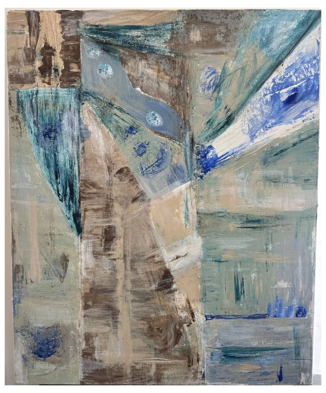 Blue Room, Open Window, abstract painting by Nina Mileva